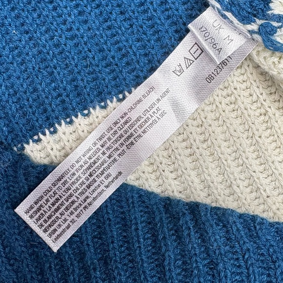 Free People Beach Knit Picnic Stripe Sweater Romper In Sailers Blue Combo medium - Picture 13 of 15